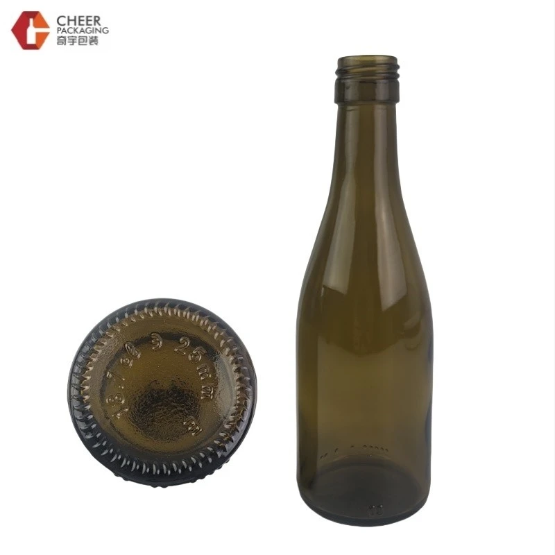 187ml Mini Glass Burgundy Wine Bottle
